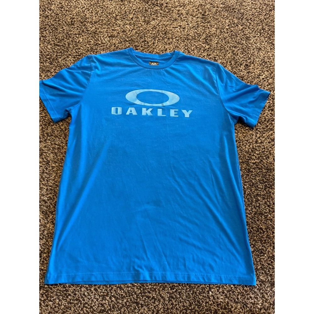 Oakley Regular Fit Blue Short Sleeve Graphic Logo T-Shirt Mens Size Large